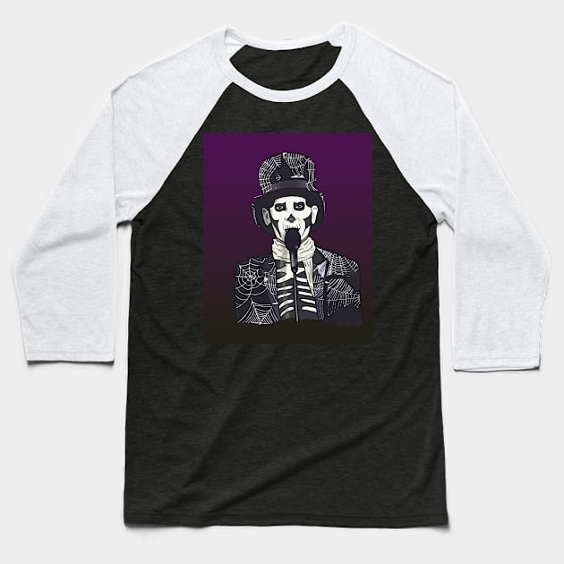 Hocus Pocus Skeleton Singer Baseball T-Shirt by tesiamarieart